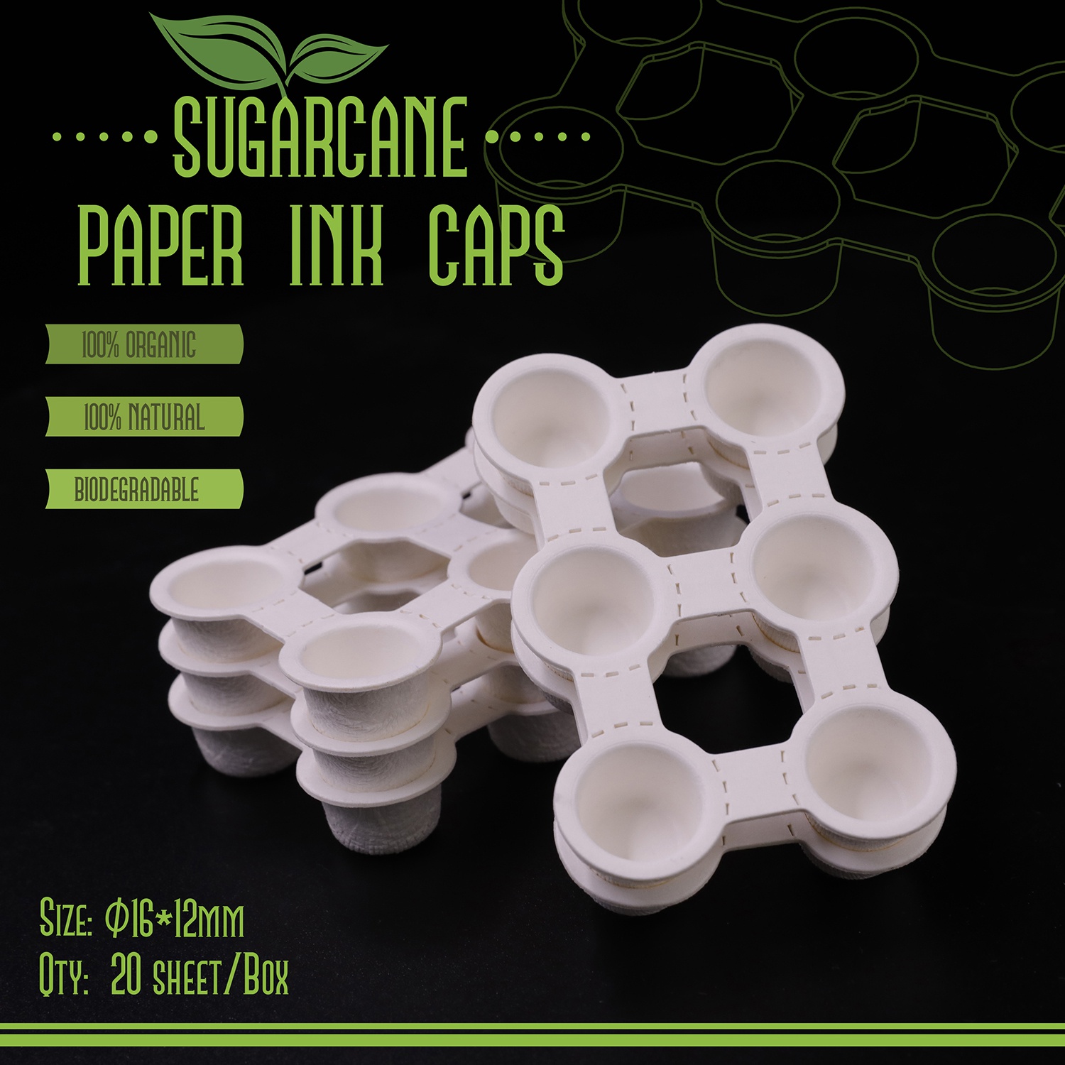 Sugarcane Paper ink tray 20pcs mini